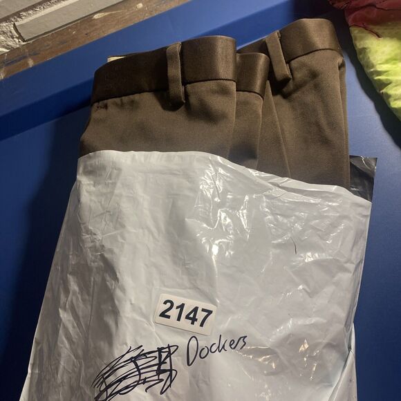 Dockers Signature Khaki Straight Fit D2 Flat Front Pants 38x32 Hunter Green Mens - Picture 11 of 11